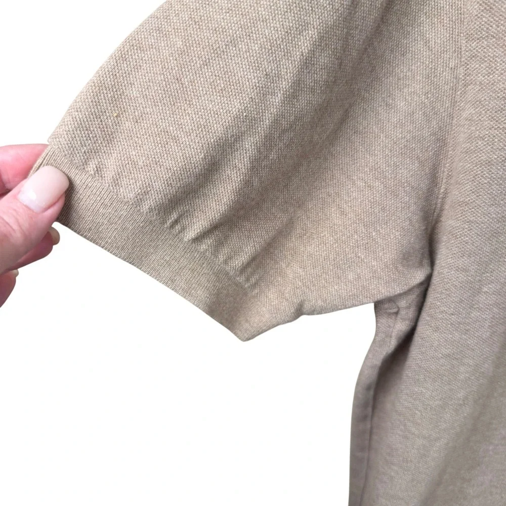 Polo Ralph Lauren Polo Shirt Mens L Tan Heathered Short Sleeve Pique Preppy Golf